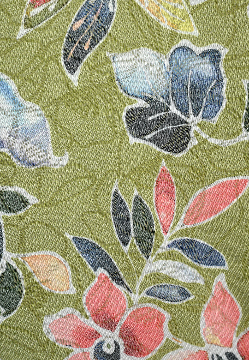 26239 Shirt Burn Flowers - 12/lime-red