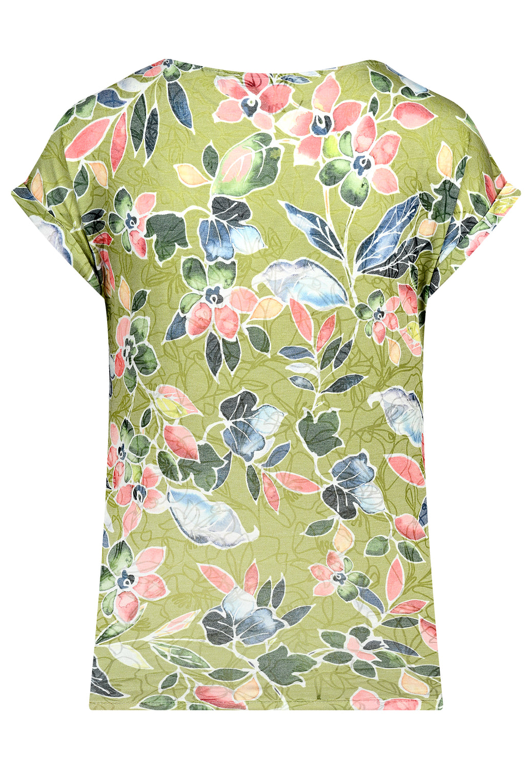 26239 Shirt Burn Flowers - 12/lime-red